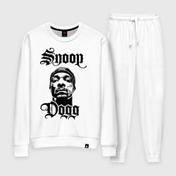 Костюм хлопковый женский Snoop Dogg Face, цвет: белый
