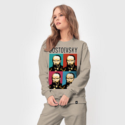 Костюм хлопковый женский Dostoevsky, цвет: миндальный — фото 2