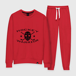 Костюм хлопковый женский Hockey warrior, цвет: красный