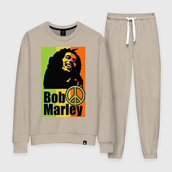 Костюм хлопковый женский Bob Marley: Jamaica, цвет: миндальный