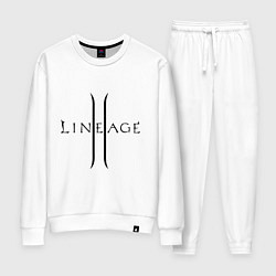 Костюм хлопковый женский Lineage logo, цвет: белый