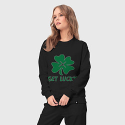 Костюм хлопковый женский Get lucky, цвет: черный — фото 2