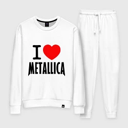 Костюм хлопковый женский I love Metallica, цвет: белый