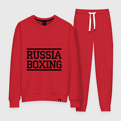 Костюм хлопковый женский Russia boxing, цвет: красный