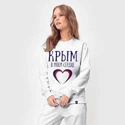 Костюм хлопковый женский Крым в сердце, цвет: белый — фото 2