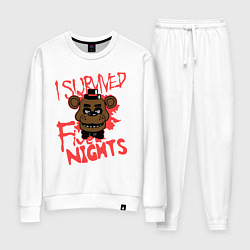 Костюм хлопковый женский I Survived Five Night, цвет: белый