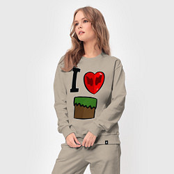 Костюм хлопковый женский I love Dilleron, цвет: миндальный — фото 2