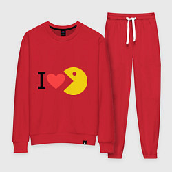 Костюм хлопковый женский I love Packman, цвет: красный