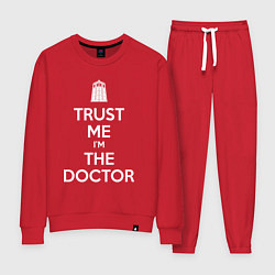 Костюм хлопковый женский Trust me Im the doctor, цвет: красный