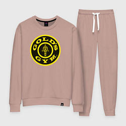Костюм хлопковый женский Gold's Gym, цвет: пыльно-розовый