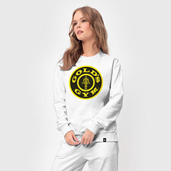 Костюм хлопковый женский Gold's Gym, цвет: белый — фото 2