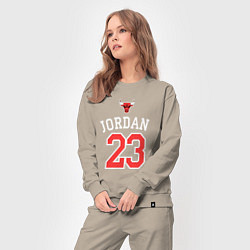 Костюм хлопковый женский Jordan 23, цвет: миндальный — фото 2