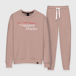 Костюм хлопковый женский The Vampire Diaries, цвет: пыльно-розовый