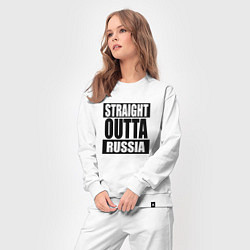 Костюм хлопковый женский Straight Outta Russia, цвет: белый — фото 2