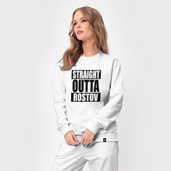 Костюм хлопковый женский Straight Outta Rostov, цвет: белый — фото 2