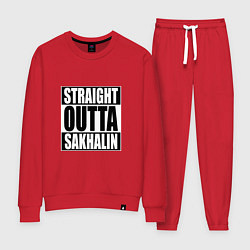 Костюм хлопковый женский Straight Outta Sakhalin, цвет: красный