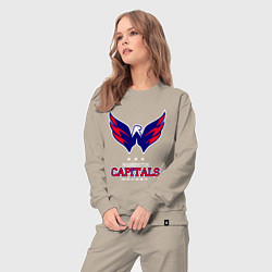 Костюм хлопковый женский Washington Capitals, цвет: миндальный — фото 2