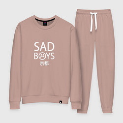 Костюм хлопковый женский SAD BOYS, цвет: пыльно-розовый