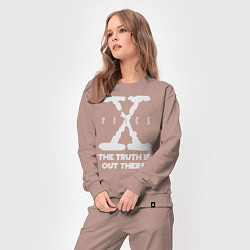 Костюм хлопковый женский X-Files: Truth is out there, цвет: пыльно-розовый — фото 2