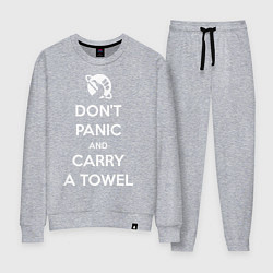 Костюм хлопковый женский Dont panic & Carry a Towel, цвет: меланж