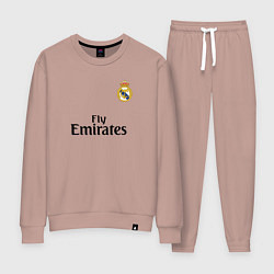 Костюм хлопковый женский Real Madrid: Fly Emirates, цвет: пыльно-розовый