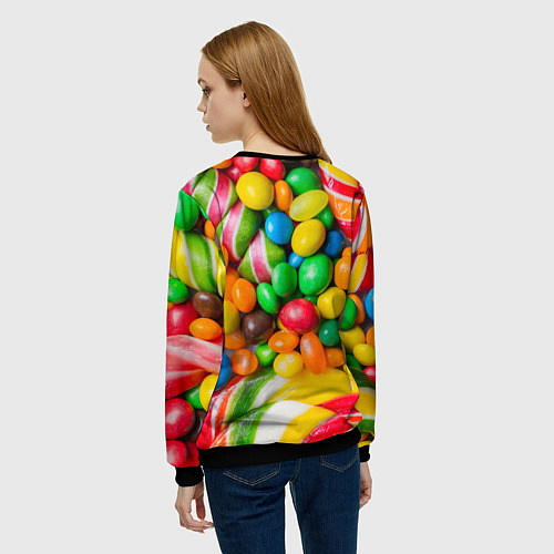 Женский свитшот Сладкие конфетки / 3D-Черный – фото 4