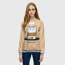 Свитшот женский Catpuccino, цвет: 3D-меланж — фото 2