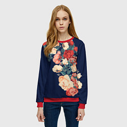 Свитшот женский Fashion flowers, цвет: 3D-красный — фото 2