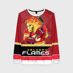 Свитшот женский Calgary Flames, цвет: 3D-белый