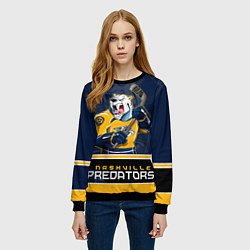 Свитшот женский Nashville Predators, цвет: 3D-черный — фото 2