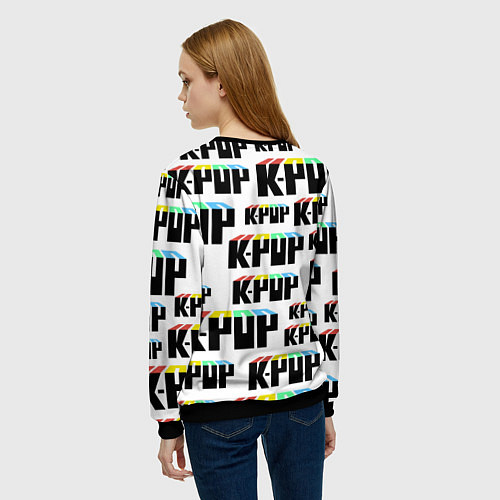 Женский свитшот K-pop Pattern / 3D-Черный – фото 4