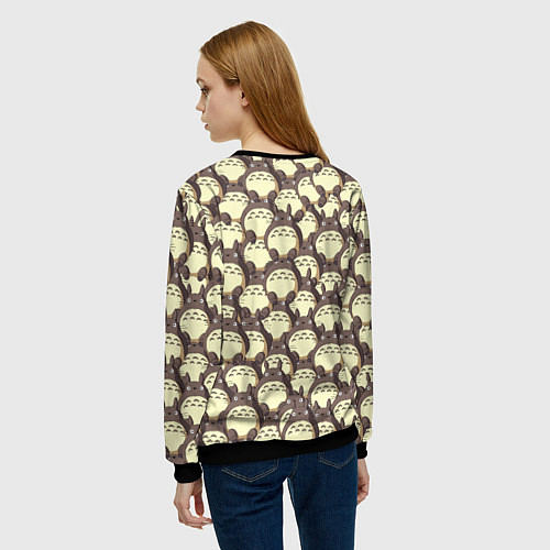 Женский свитшот Тоторо / 3D-Черный – фото 4