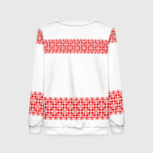 Женский свитшот Славянский орнамент (на белом) / 3D-Белый – фото 2
