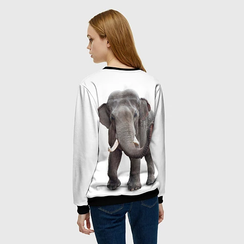 Женский свитшот Большой слон / 3D-Черный – фото 4