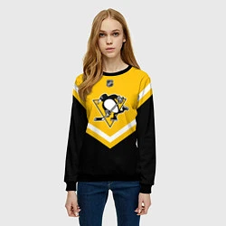 Свитшот женский NHL: Pittsburgh Penguins, цвет: 3D-черный — фото 2