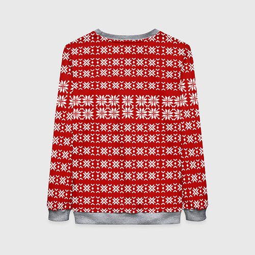 Женский свитшот Паттерн с оленями / 3D-Меланж – фото 2