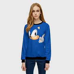 Свитшот женский Соник, цвет: 3D-черный — фото 2