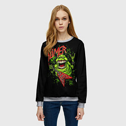 Свитшот женский Slayer Slimer, цвет: 3D-меланж — фото 2