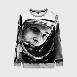 Свитшот женский Гагарин космонавт, цвет: 3D-меланж