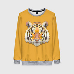 Свитшот женский Геометрический тигр, цвет: 3D-меланж