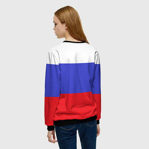 Женский свитшот ОМОН, флаг и герб России / 3D-Черный – фото 4