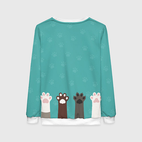 Женский свитшот Лапки котеек / 3D-Белый – фото 2