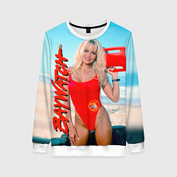 Свитшот женский Baywatch: Pamela Anderson, цвет: 3D-белый