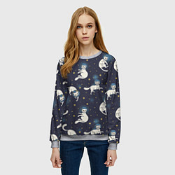 Свитшот женский Космокотики, цвет: 3D-меланж — фото 2