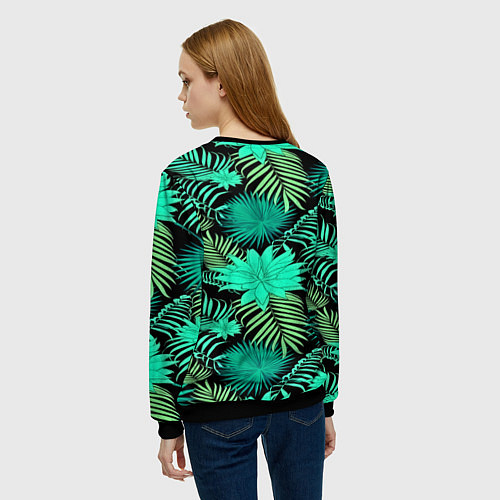 Женский свитшот Tropical pattern / 3D-Черный – фото 4