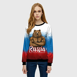 Свитшот женский Russian Bear, цвет: 3D-черный — фото 2