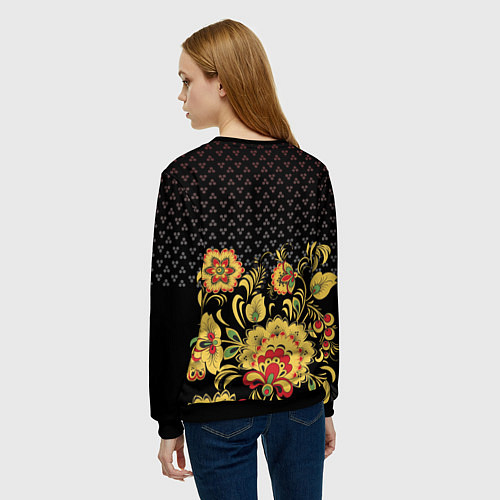 Женский свитшот Russia: black edition / 3D-Черный – фото 4