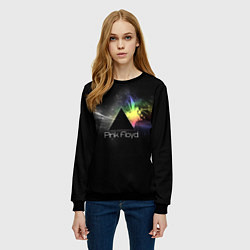 Свитшот женский Pink Floyd Logo, цвет: 3D-черный — фото 2