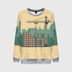 Свитшот женский Стройка, цвет: 3D-меланж