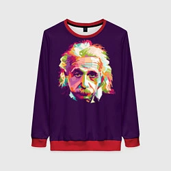 Свитшот женский Альберт Эйнштейн: Арт, цвет: 3D-красный